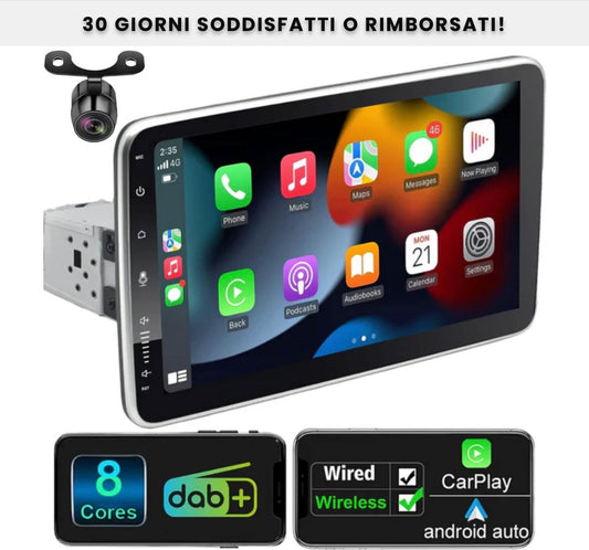 Autoradio Android 10 Pollici con CarPlay integrato 1 E 2 DIN